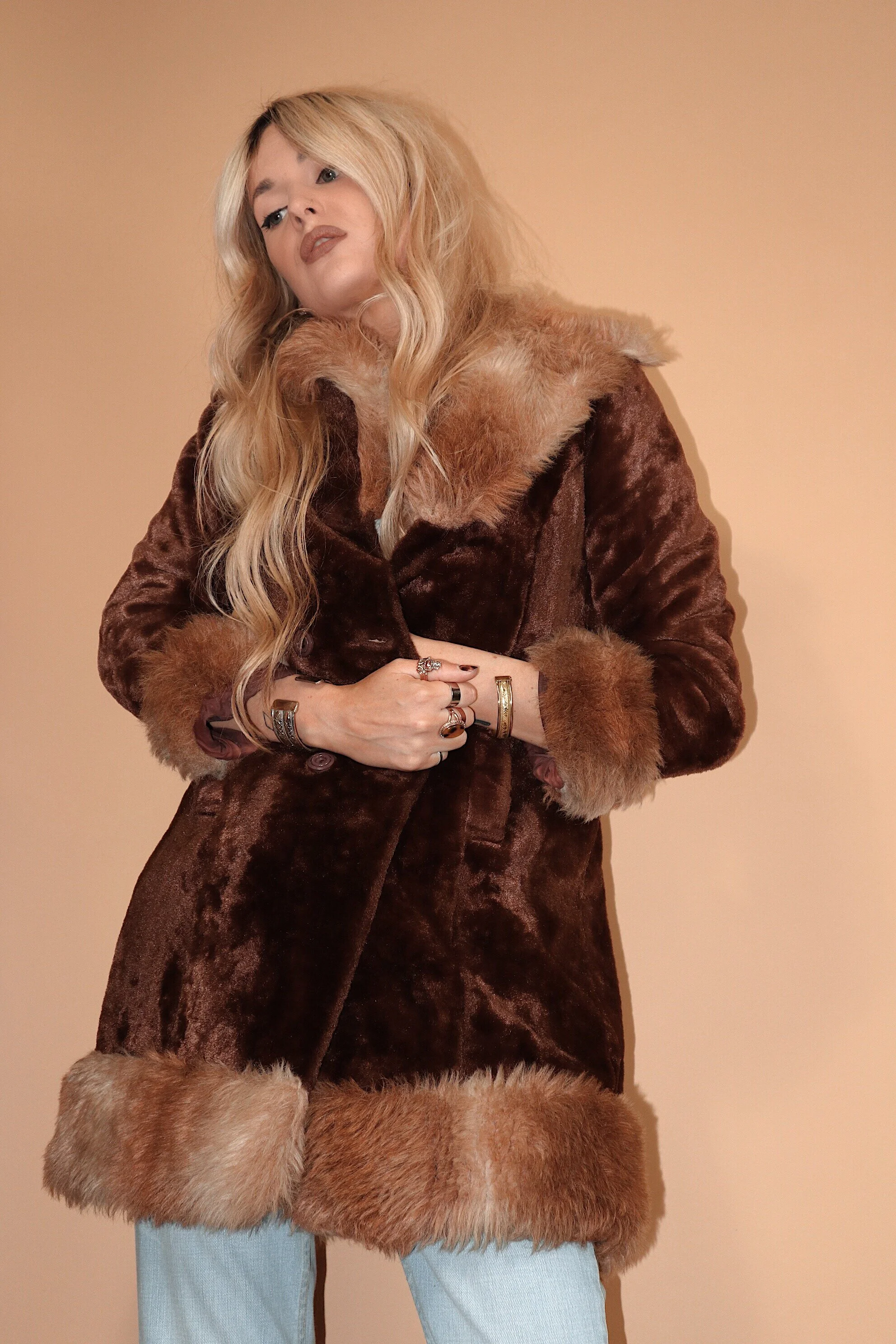 バッグ 70s vintage faux fur leather boston bag 70s vintage faux fur leather boston bag Vintage Fur 70s and